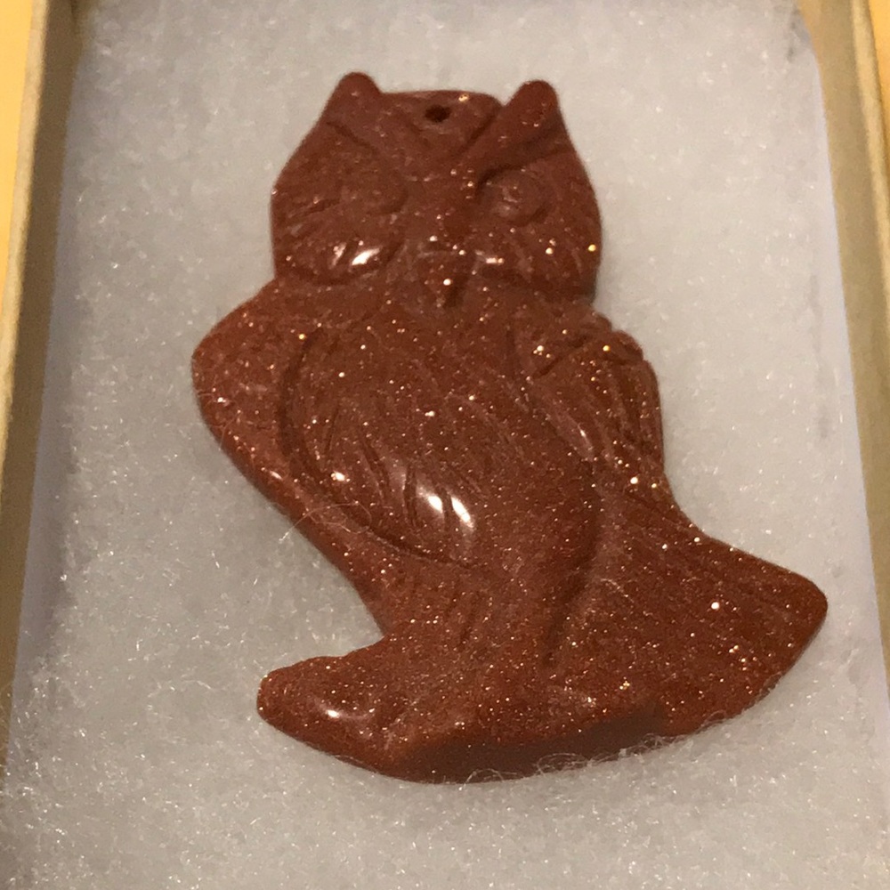 Sparkly Brown Owl Pendant